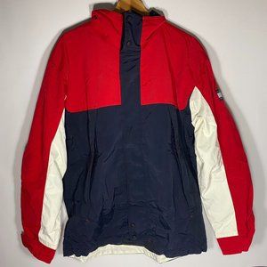 Tommy Hilfiger Mens Jacket Patch Logo Lightweight Full Zip Red Size L